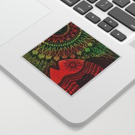 We Could All Use a Little Bit of Meditation (black-red-green) Sticker
