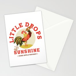 Little Drops Of Sunshine Hard Apple Whiskey Rooster Stationery Card