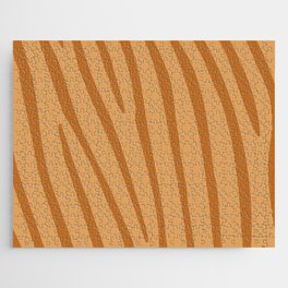 Abstract Zebra Stripes Pattern - Ruddy Brown and Earth Yellow Jigsaw Puzzle