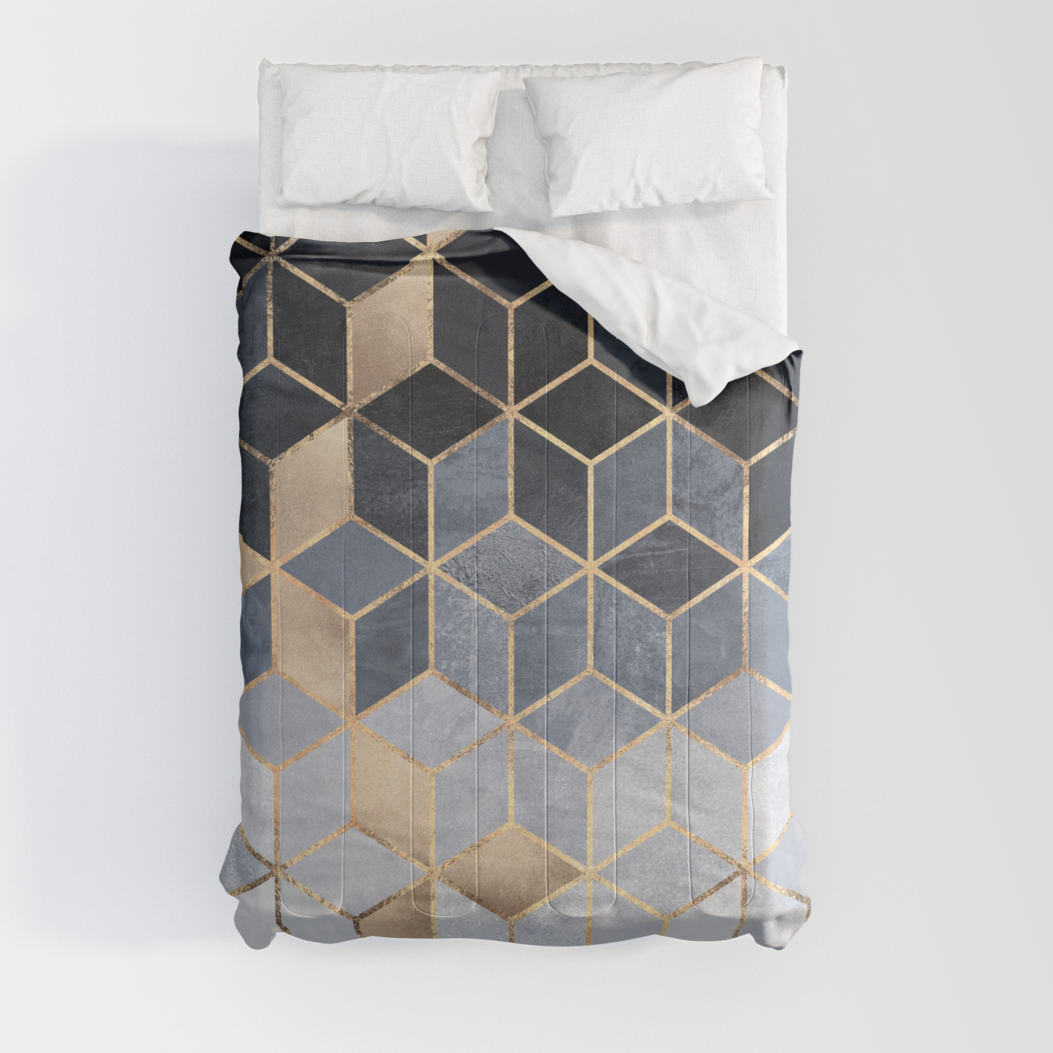 Soft Blue Gradient Cubes Comforters By Elisabethfredriksson Society6