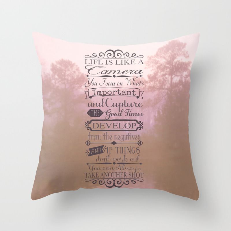 Life Is Like A Camera Throw Pillow By Tiffanydawnsmith Society6