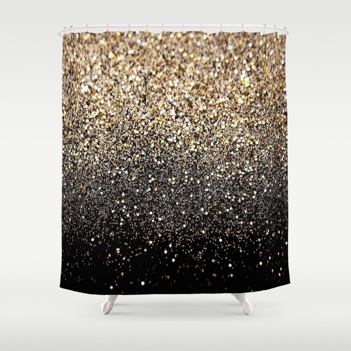 Black Royalty Glitter Shower Curtain By, Glitter Shower Curtains