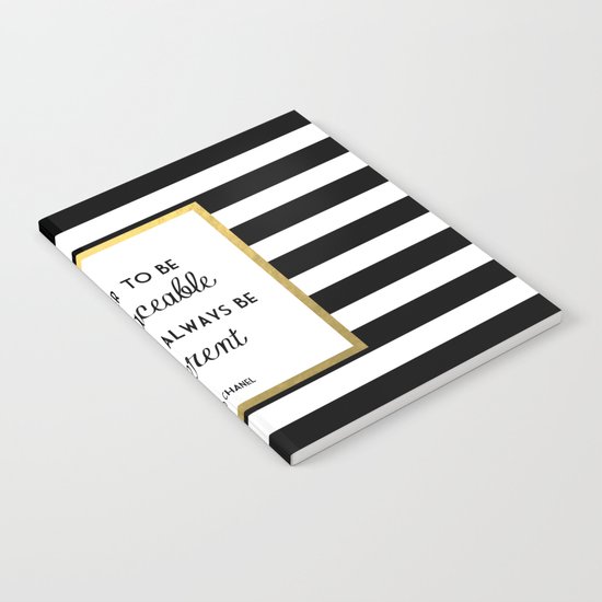 Coco Gold Irreplaceable Fashion Quote Notebook