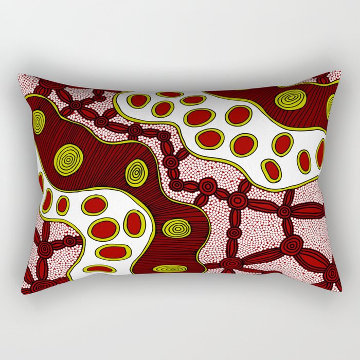 Authentic Aboriginal Art  - Untitled Rectangular Pillow