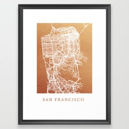 San Francisco map Framed Art Print