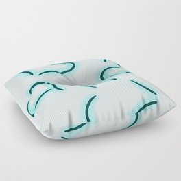 Cute Hearts Blue Floor Pillow