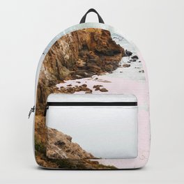 Pink Trails, Beach Tropical Travel Ocean Pastel Digital Art, Photography Sea Scenic Nature Landscape Backpack