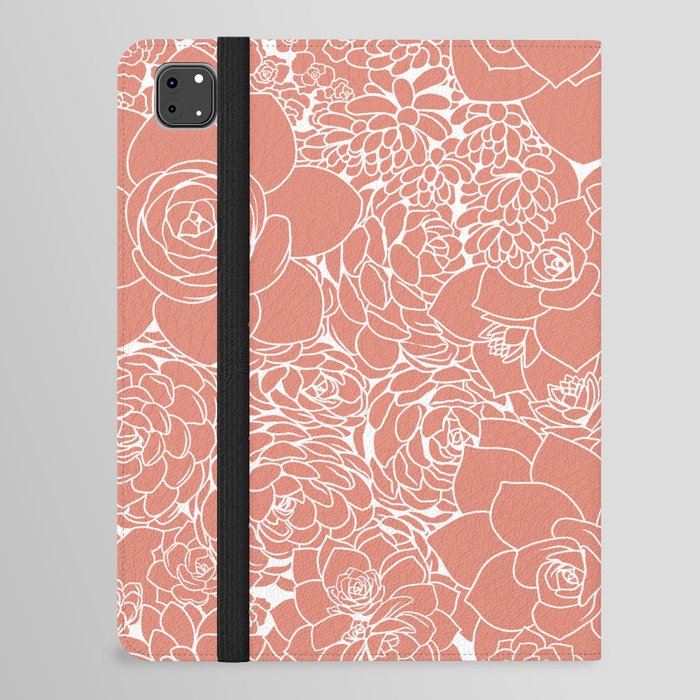 Succulents Line Drawing- Echeveria Pink iPad Folio Case