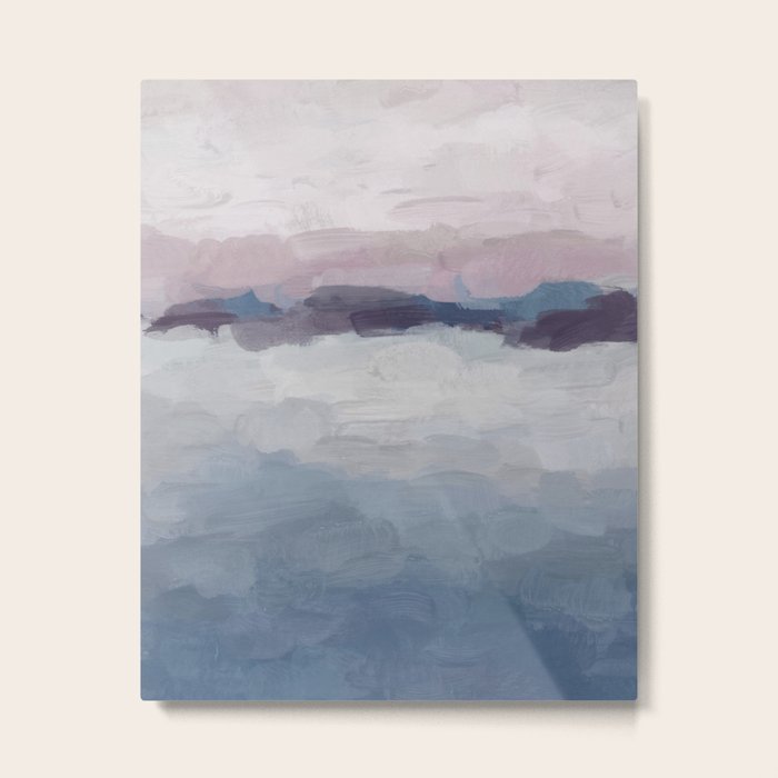 Plum Purple Lavender Blue Abstract Painting Ocean Waves Cloud