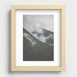 Foggy Mountains Recessed Framed Print