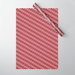 [ Thumbnail: Light Pink & Dark Red Colored Pattern of Stripes Wrapping Paper ]
