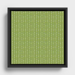 Green Geometric textile design Framed Canvas