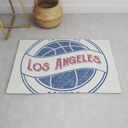 Los Angeles basketball white vintage logo Area & Throw Rug