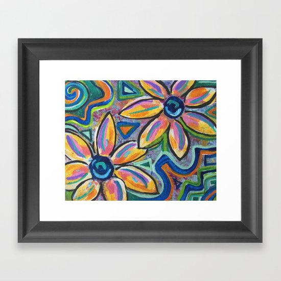 Abstract Flowers Framed Art Print