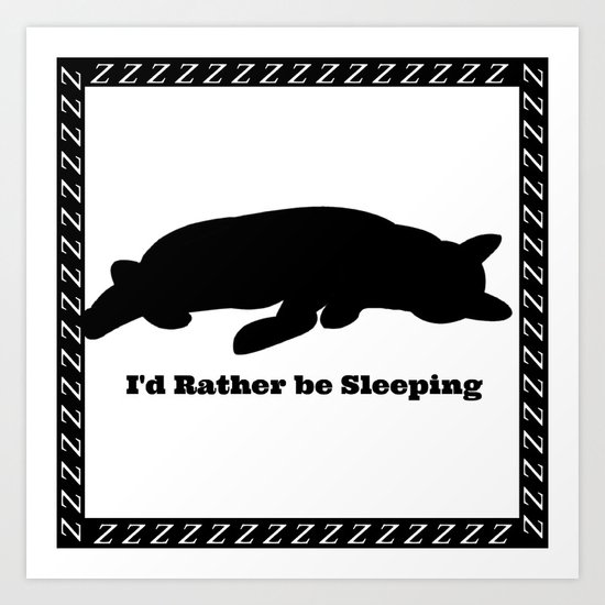 Cat nap w/border Art Print