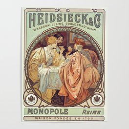 CHAMPAGNE Monopole Alphonse Mucha 1901 Poster