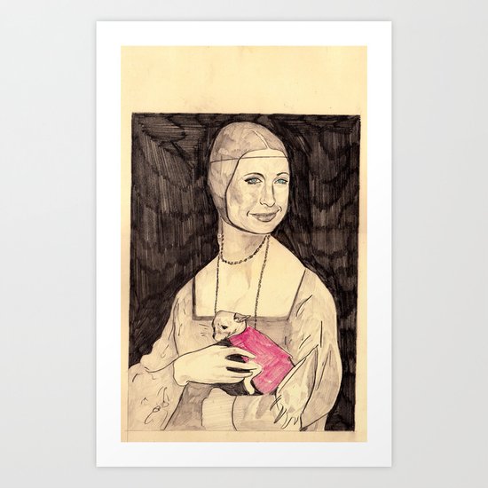 Paris Hilton as the “Lady with an Ermine" Art Print