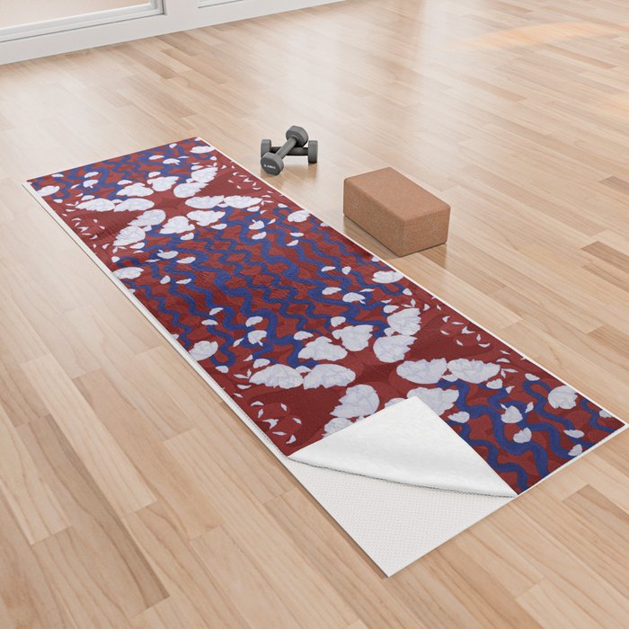 Red, White, and Blue Pattern Yoga Towel