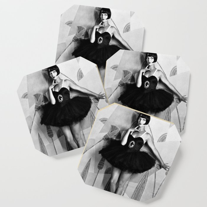 Louise Brooks, The Girl That Danced the Charleston, Jazz Age Flapper black and white photography - photographs wall decor Coaster