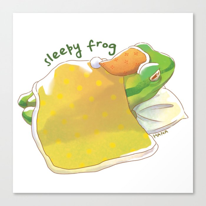 Sleepy Frog | Hana Stupid Art Canvas Print