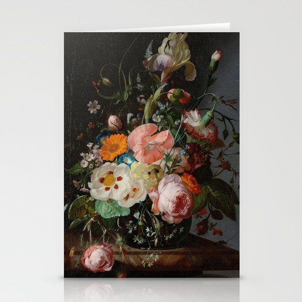 Still Life with Flowers on a Marble Tabletop, Rachel Ruysch, 1716 Stationery Cards