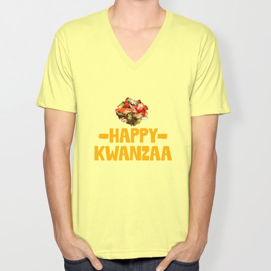 Happy Kwanzaa Mishumaa Saba Black Heritage Holiday Unisex V Neck By Teepsy Society6