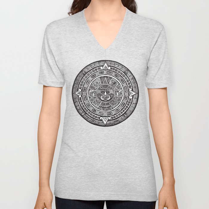 Aztec Roots V Neck T Shirt