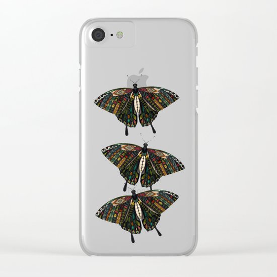 swallowtail butterfly teal Clear iPhone Case