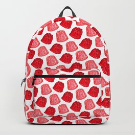 Red & Pink Jello Pattern - White Backpack