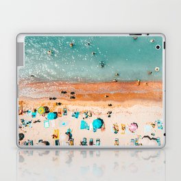 Beach Aerial Print, Coastal Beach Print, Home Decor Aerial Photography, Minimalist Print, Sea Beach Art Print, Summer Travel Beach Sea Laptop Skin