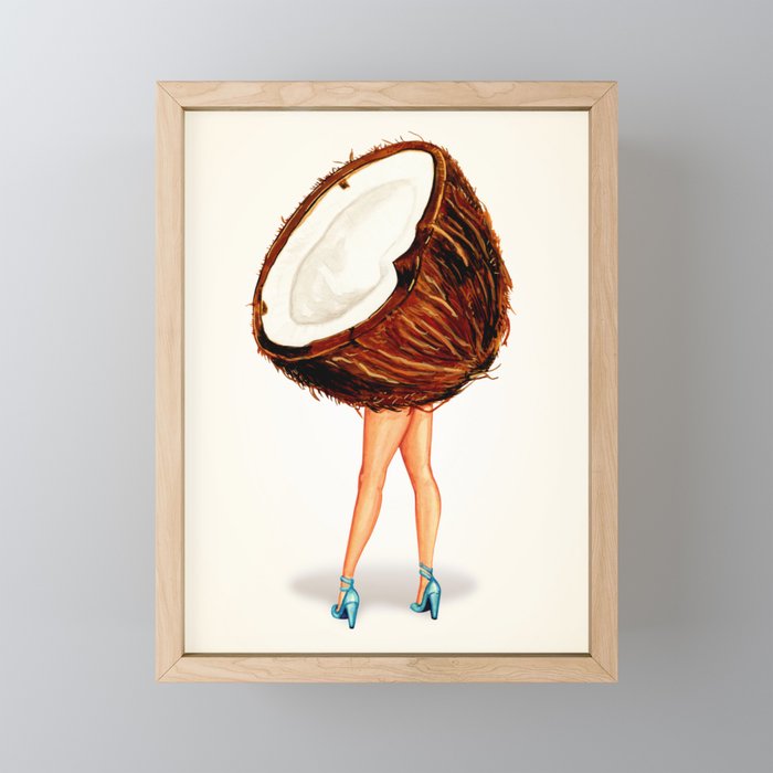 Coconut Pin-Up Framed Mini Art Print