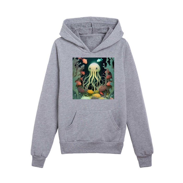Jellyfish Part of the Creatures of the Ocean collection  Kids Pullover Hoodie