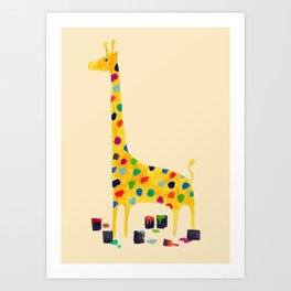 Paint by number giraffe Art Print