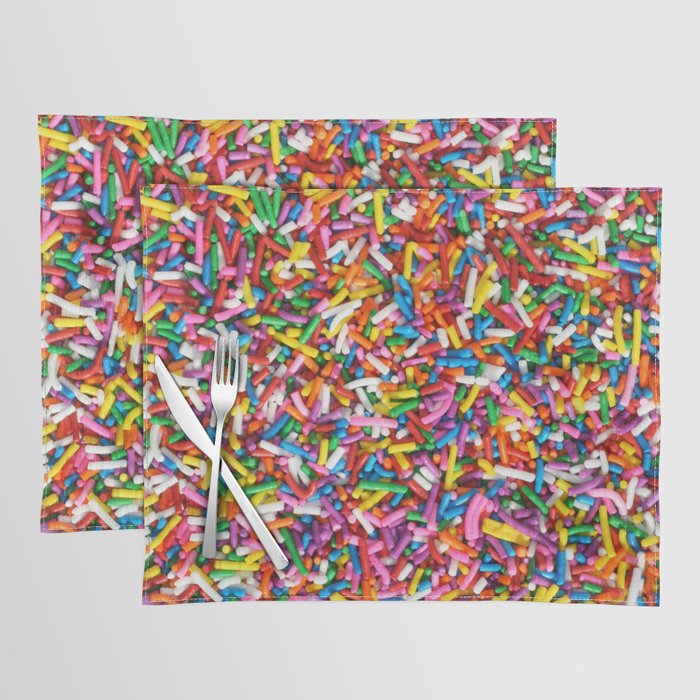 Rainbow Sprinkles Sweet Candy Colorful Placemat