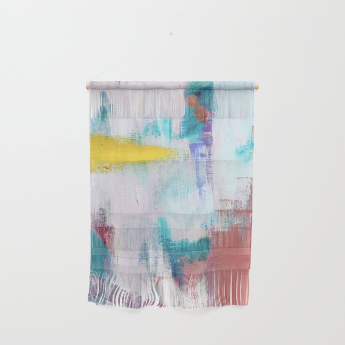 Colfax: an interesting, vibrant, abstract mixed media piece in a variety of colors Wall Hanging