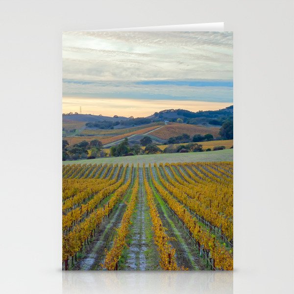 Vineyard Sunset vertical Stationery Cards