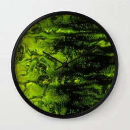 Green Jungle Glitch Distortion Wall Clock