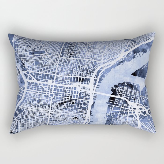 Philadelphia Pennsylvania City Street Map Rectangular Pillow