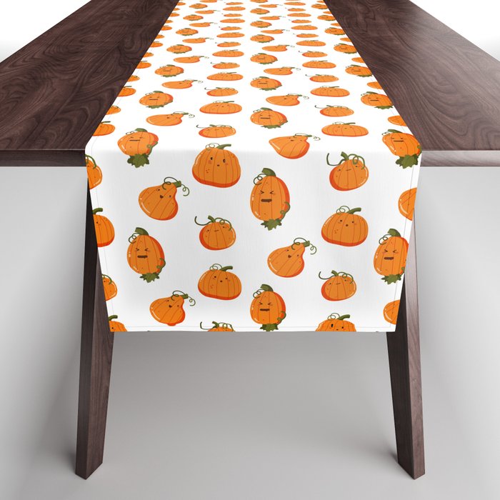 Cute Happy Pumpkins  Table Runner