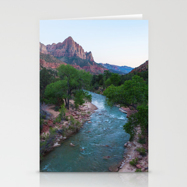 End Of Day Virgin River Zion National Park Utah Stationery Cards By Benrenschen Society6