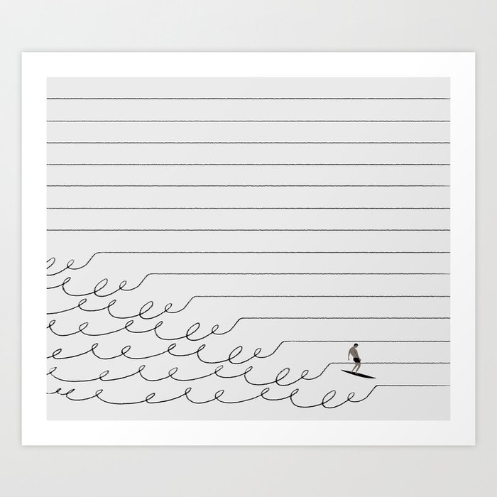 Surf Lines Soft White Art Print By Drawn By Denise Society6 Surf Lines Soft White Art Print By Drawn By Denise Society6