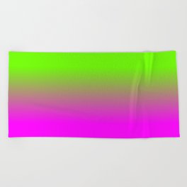 Neon Green and Hot Pink Ombré  Shade Color Fade Beach Towel