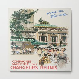 Vintage poster - Paris Metal Print | Retro, European, Paris, Painting, Advertisement, Tourists, Vacation, France, Cool, Classic 