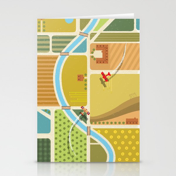 from above in the skies of Picardy Stationery Cards