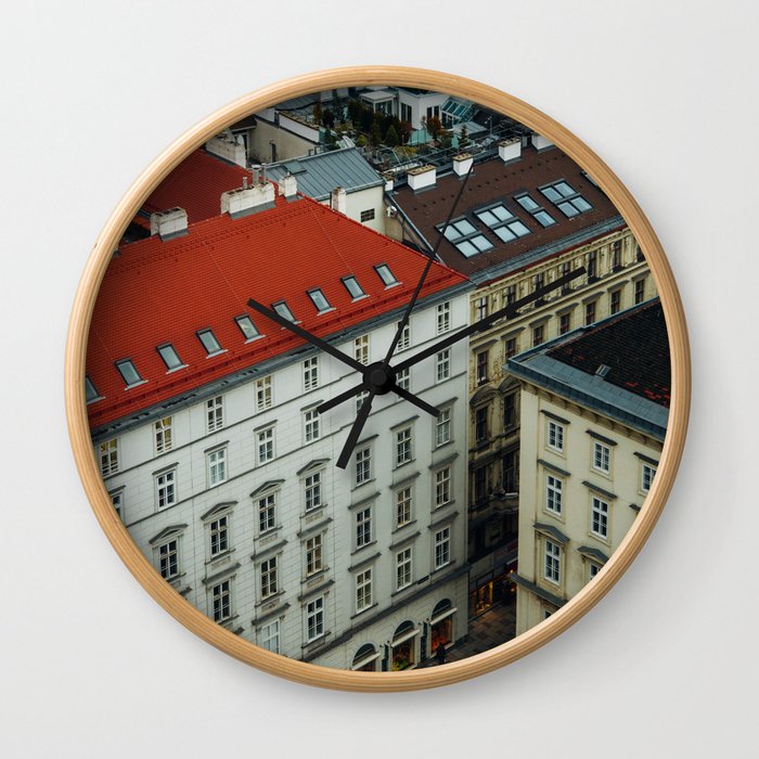 Vienna rooftops II Wall Clock