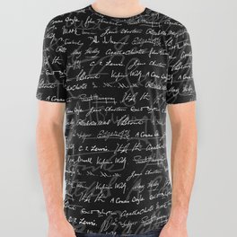 Literary Giants Pattern All Over Graphic Tee