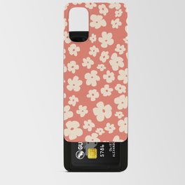 Pink and White Retro Flowers - Vintage 70s Pattern Android Card Case