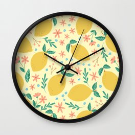 Mellow Yellow Lemons Wall Clock