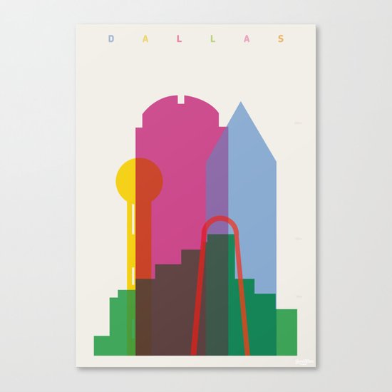 Shapes of Dallas. Accurate to scale. Canvas Print