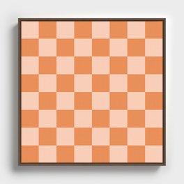 Checkered warmth: apricot crush  Framed Canvas